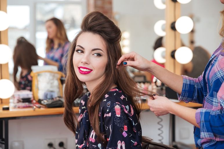 hair being styled